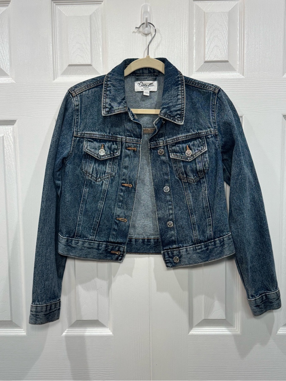 👖 Miss Selfridge Girlfriend Women's Denim Jacket - Dark Blue/Indigo - Picture 2 of 7